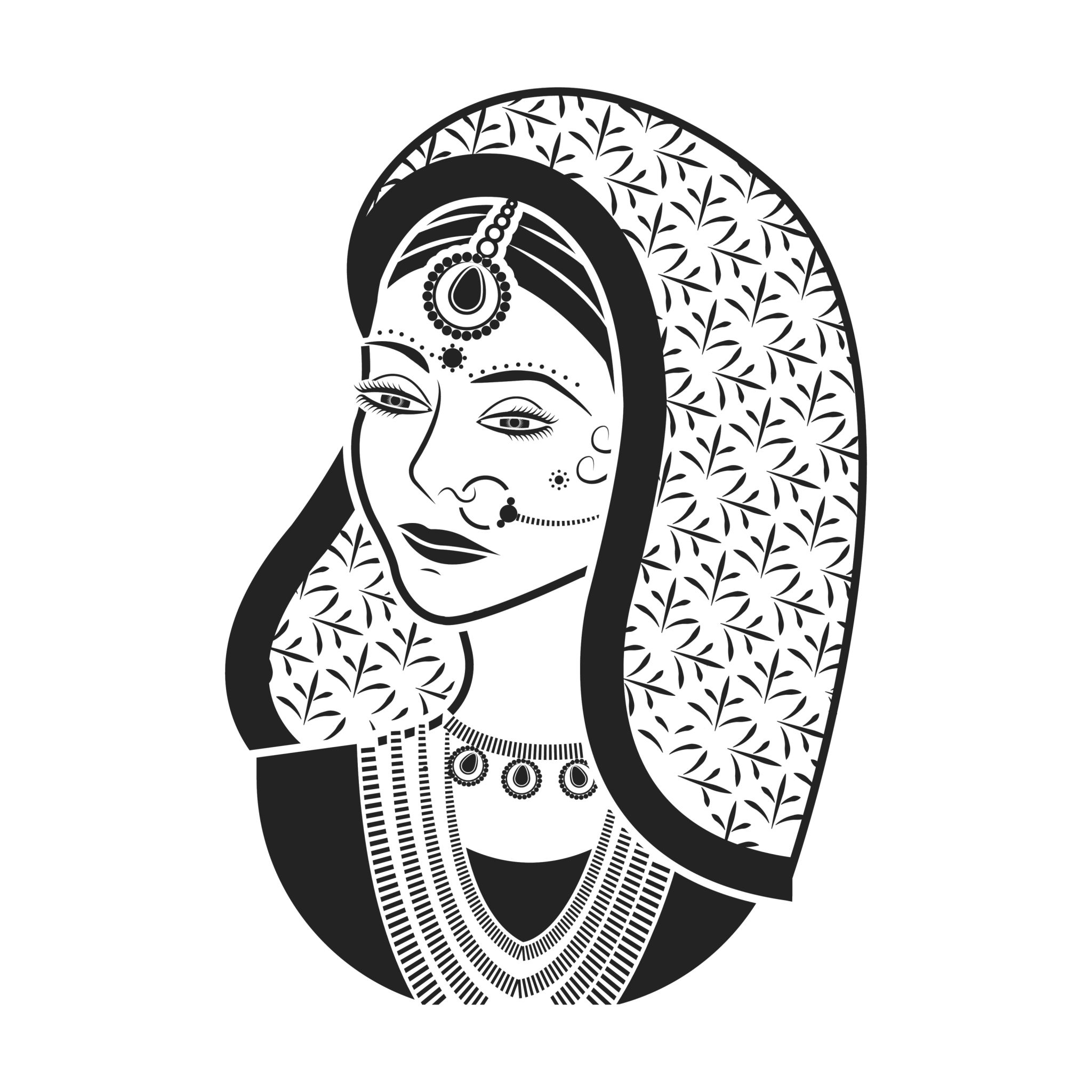 Indian woman identity illustration